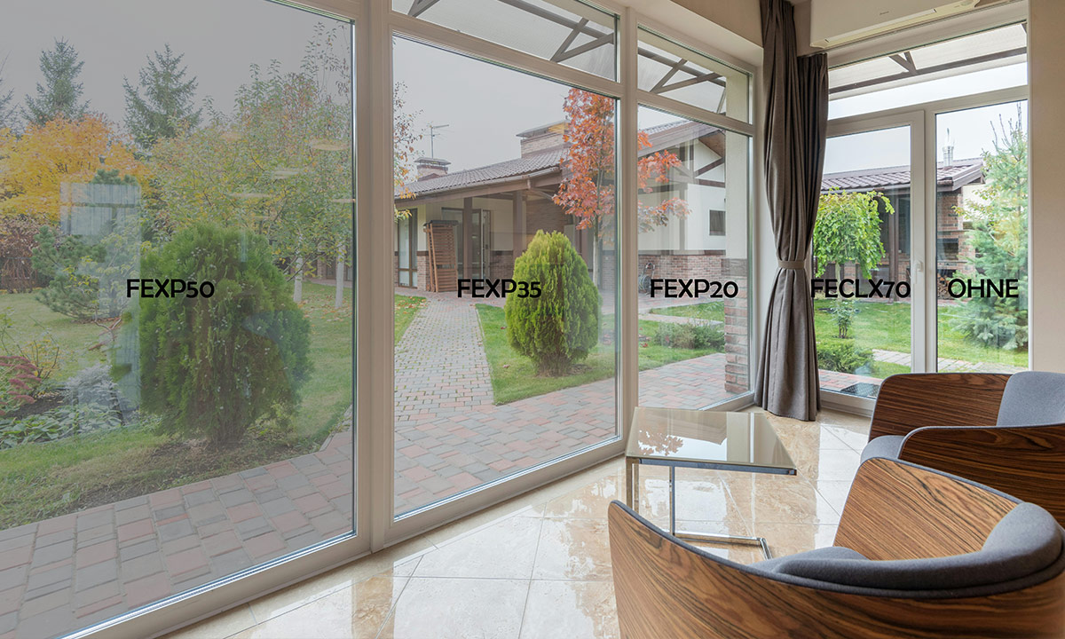 Sonnenschutzfolie, Hitzeschutzfolie Premium Klarsicht FECLX70